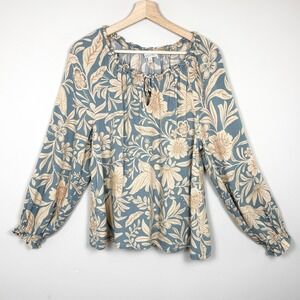 Patrons of Peace Boho Floral Blouse Long Sleeve Rayon M